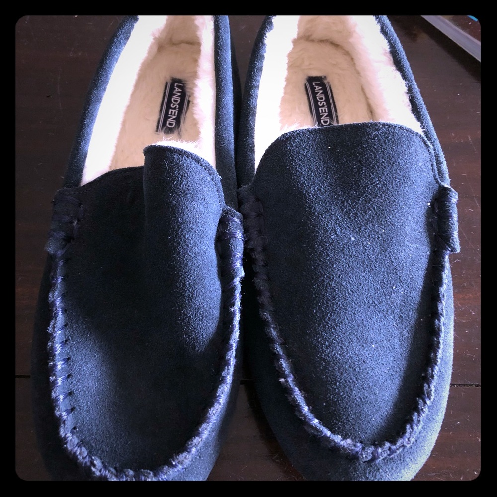 Boys Lands End suede slippers